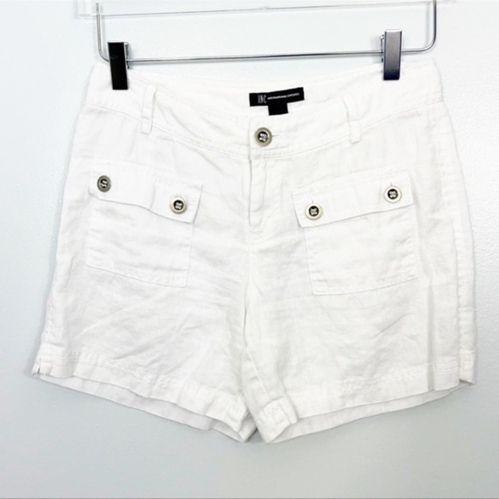 INC International Concept White Linen Shorts